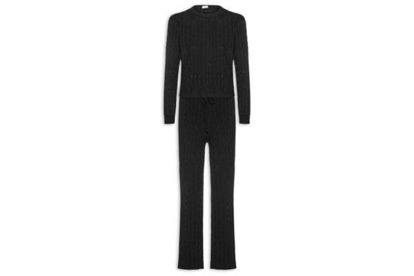 Conjunto Feminino Em Tricot Texturizado – Preto