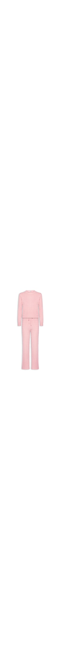 Conjunto Feminino Em Tricot Texturizado – Rosa