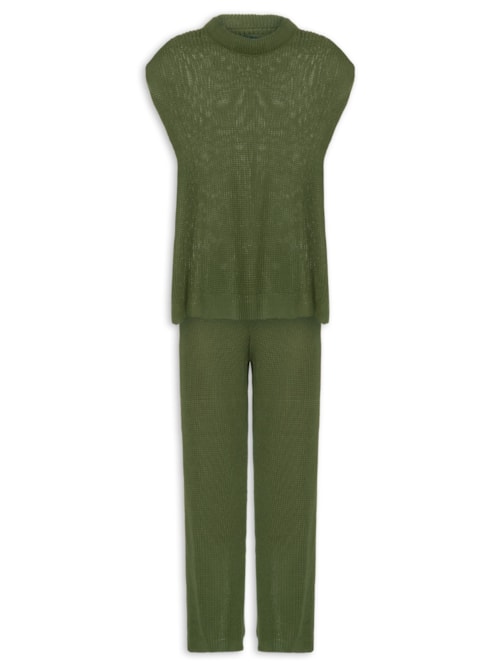 Conjunto Feminino Em Tricot – Verde
