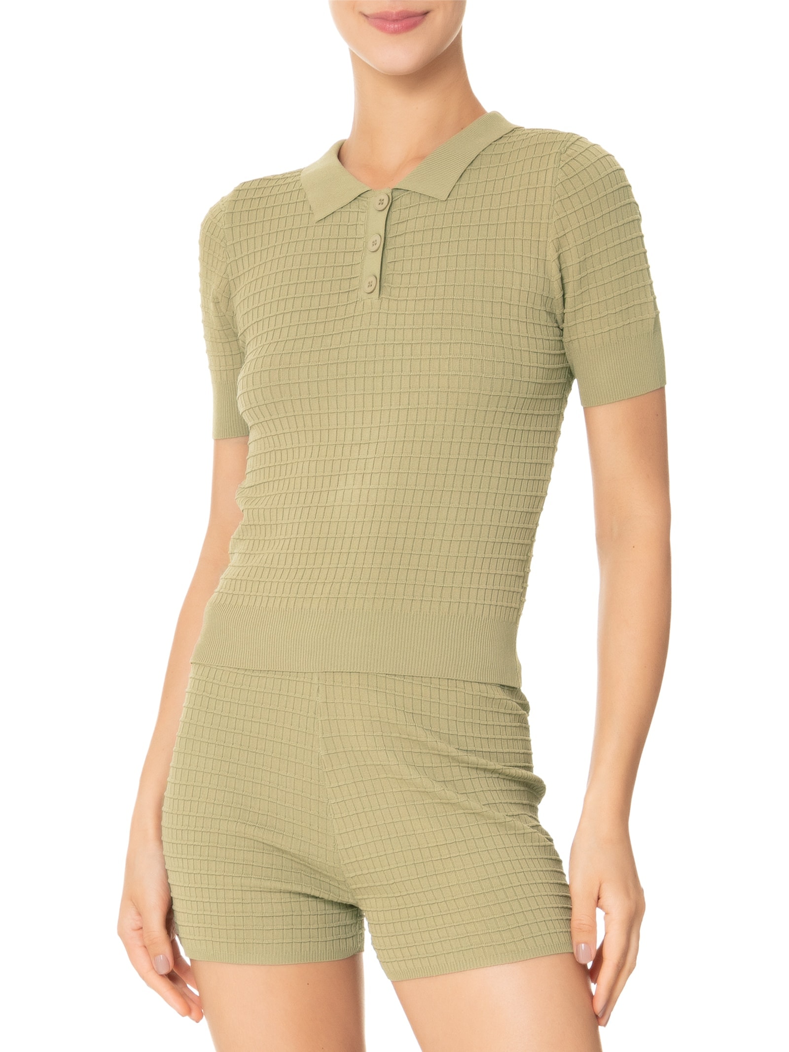 Conjunto Feminino Em Tricot Verde Market 33