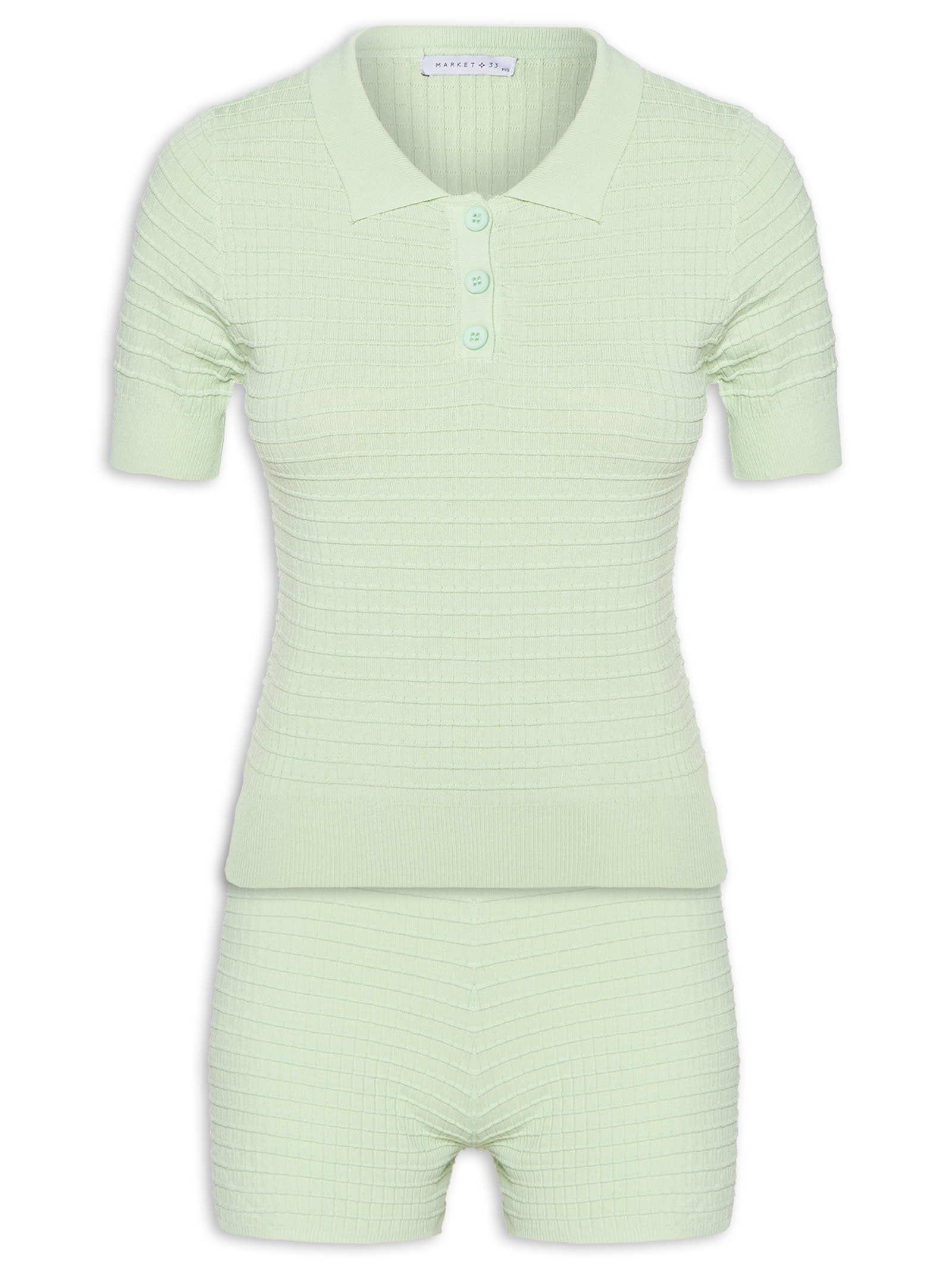 Conjunto Feminino Em Tricot Verde Market 33
