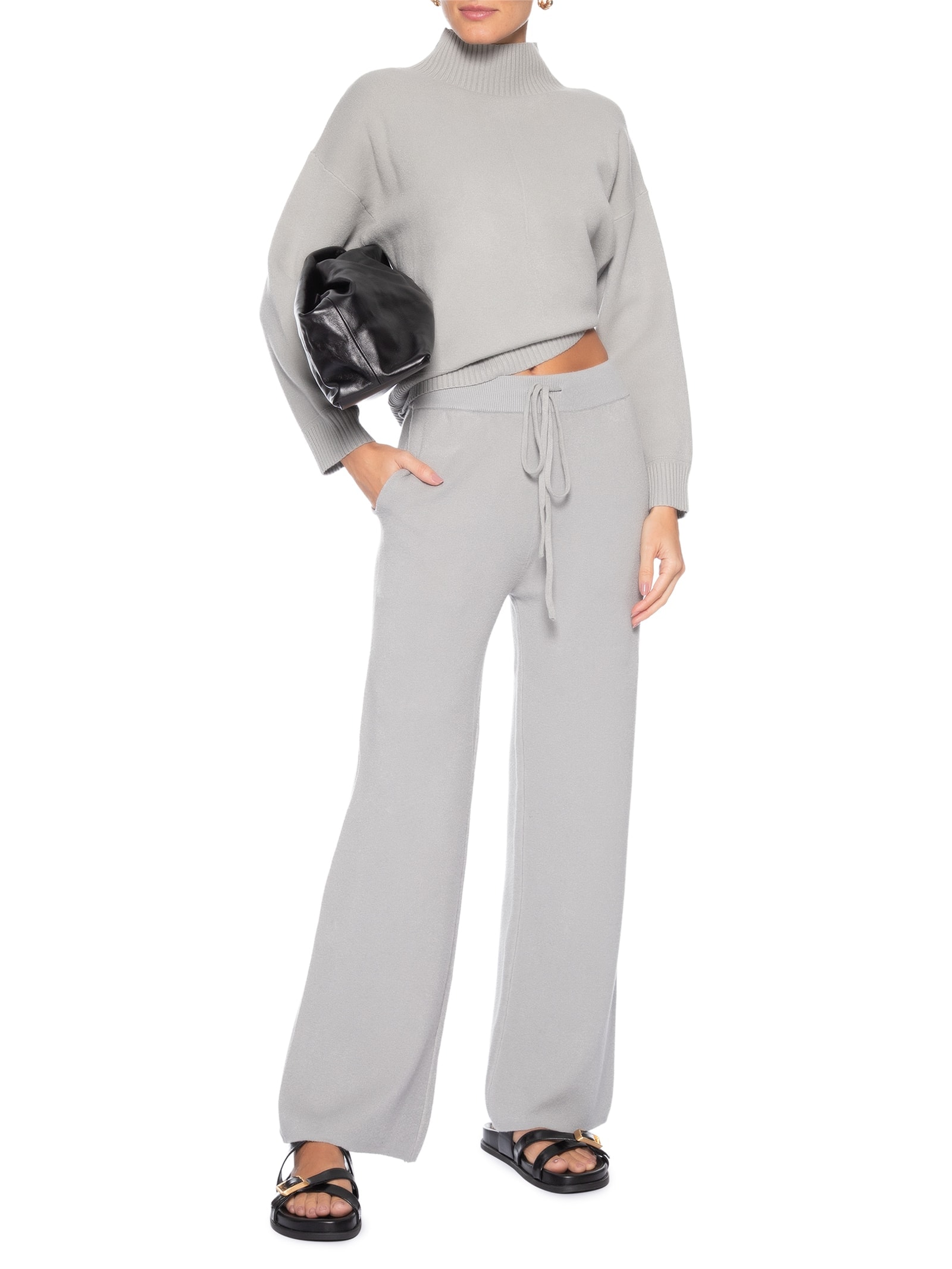 Conjunto Feminino em Tricot – Cinza Market 33