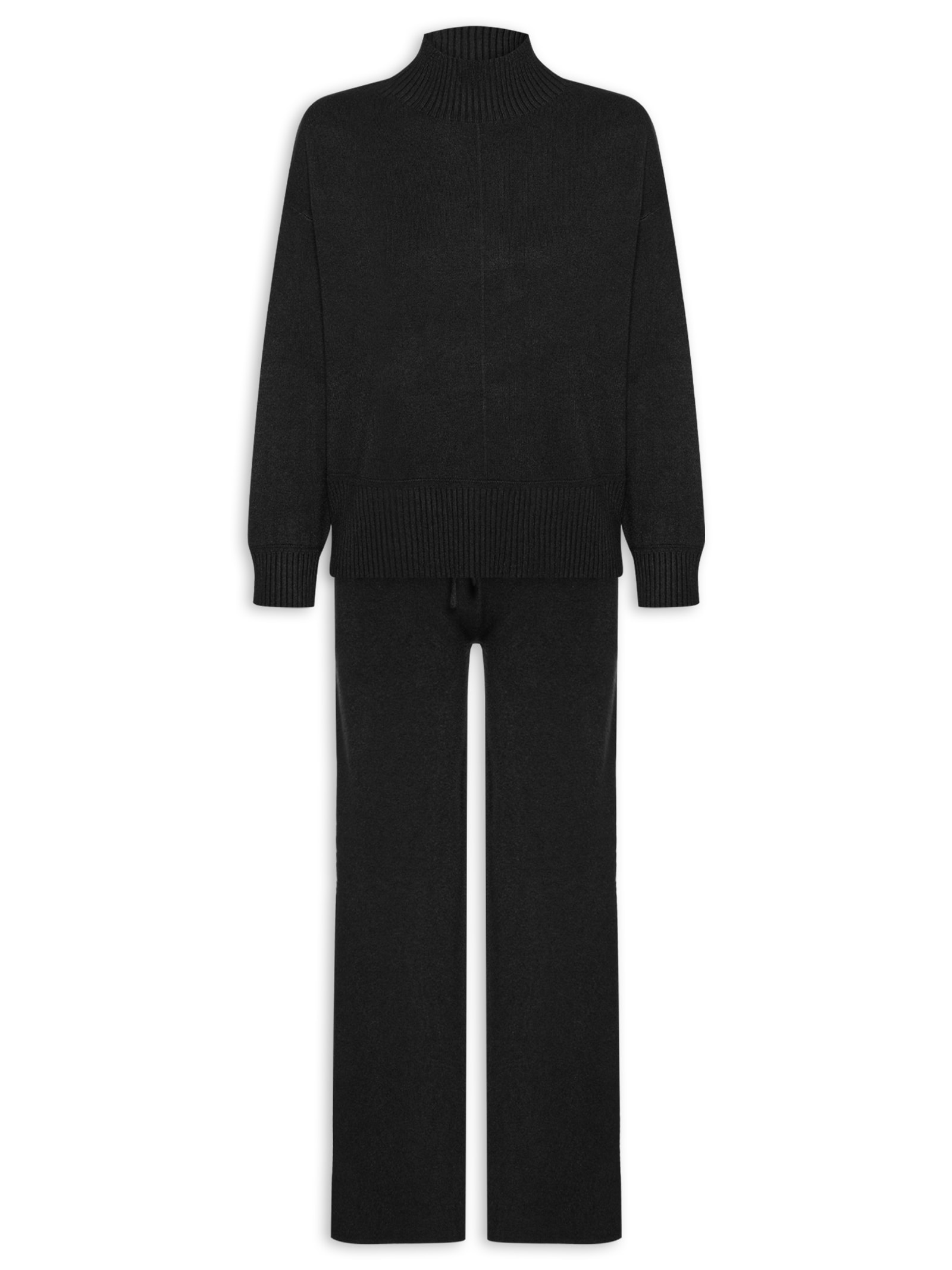 Conjunto Feminino em Tricot – Preto Market 33