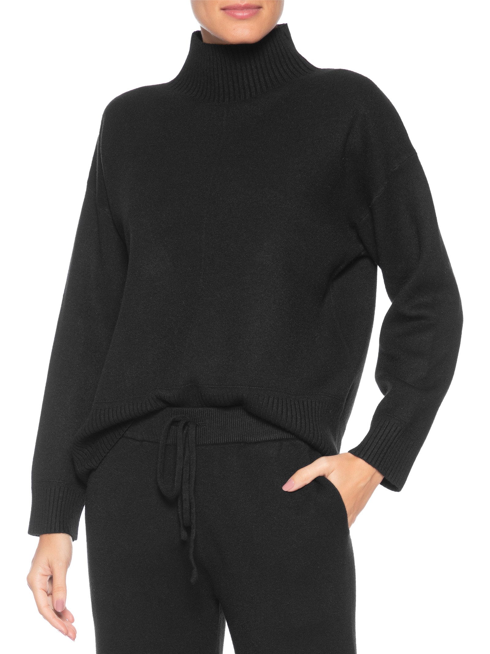 Conjunto Feminino em Tricot – Preto Market 33