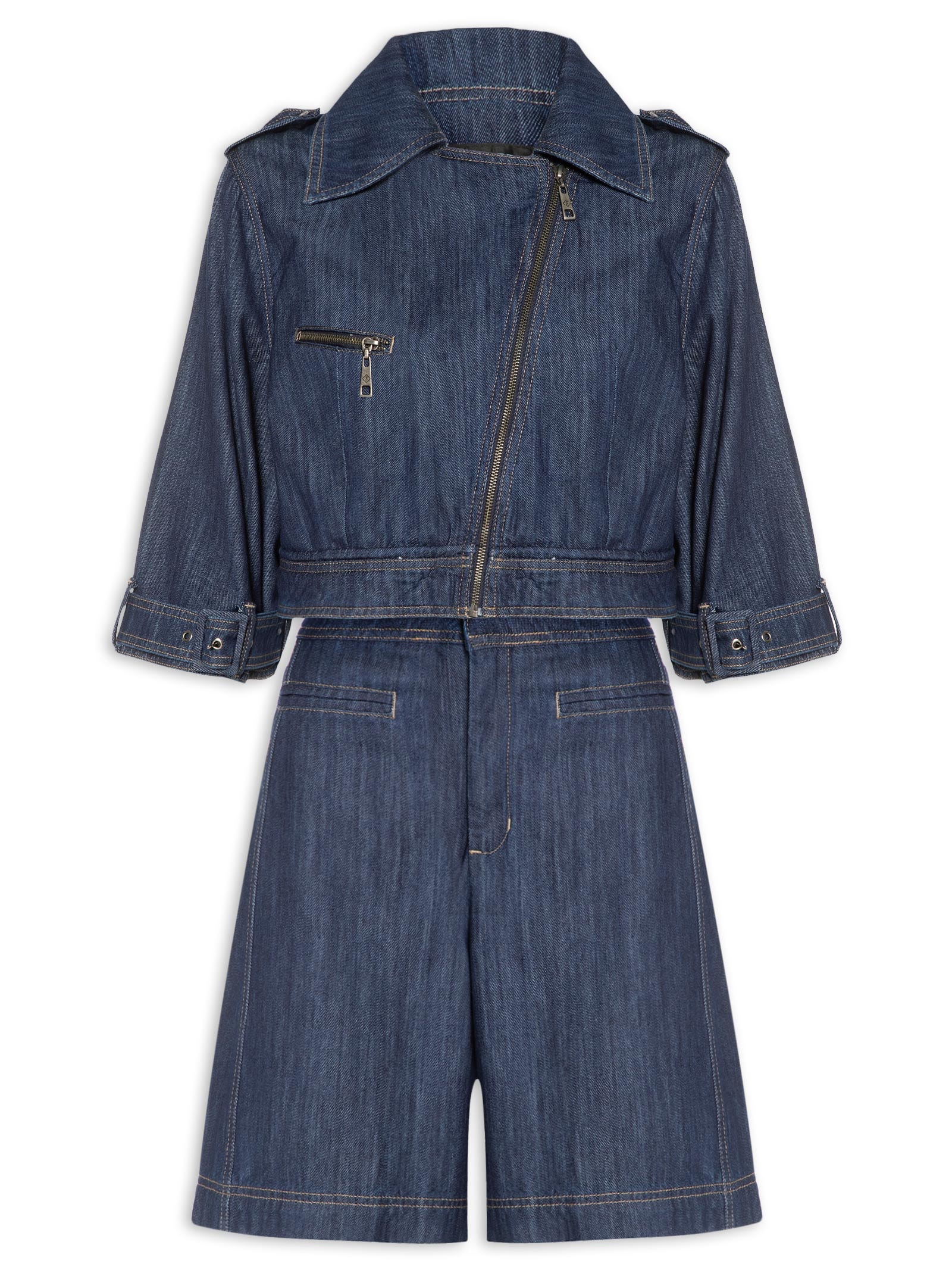 Conjunto Feminino Jeans Azul Forum + Tufi Duek