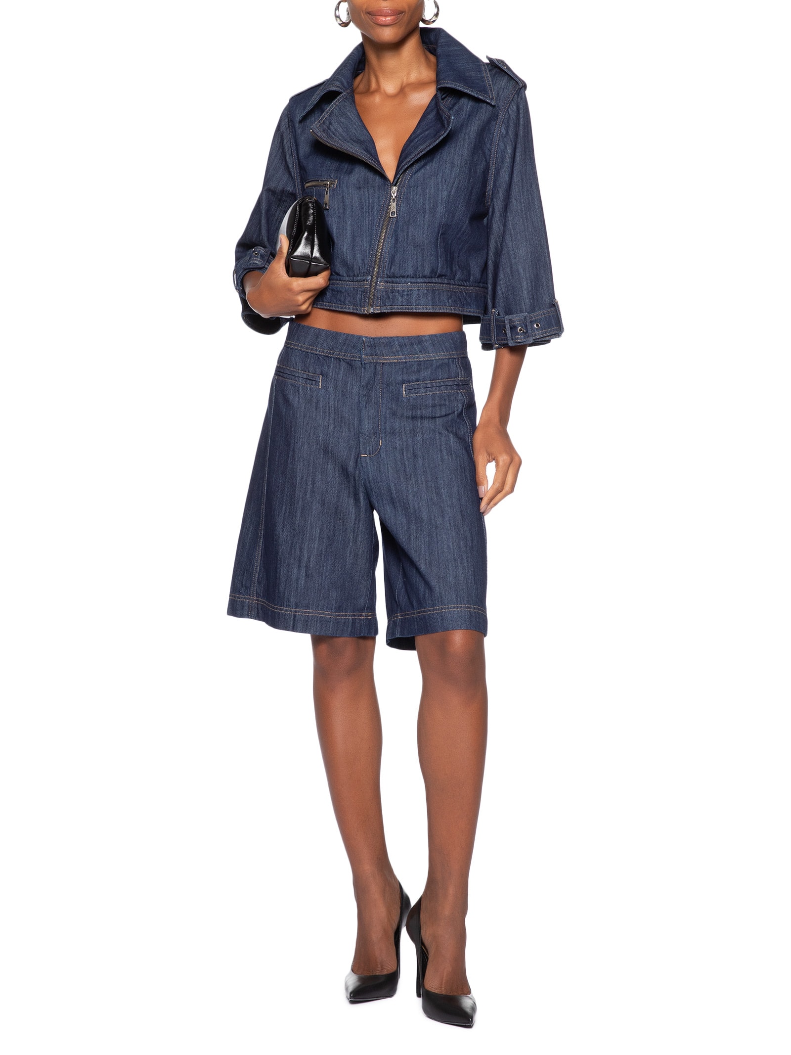 Conjunto Feminino Jeans Azul Forum + Tufi Duek