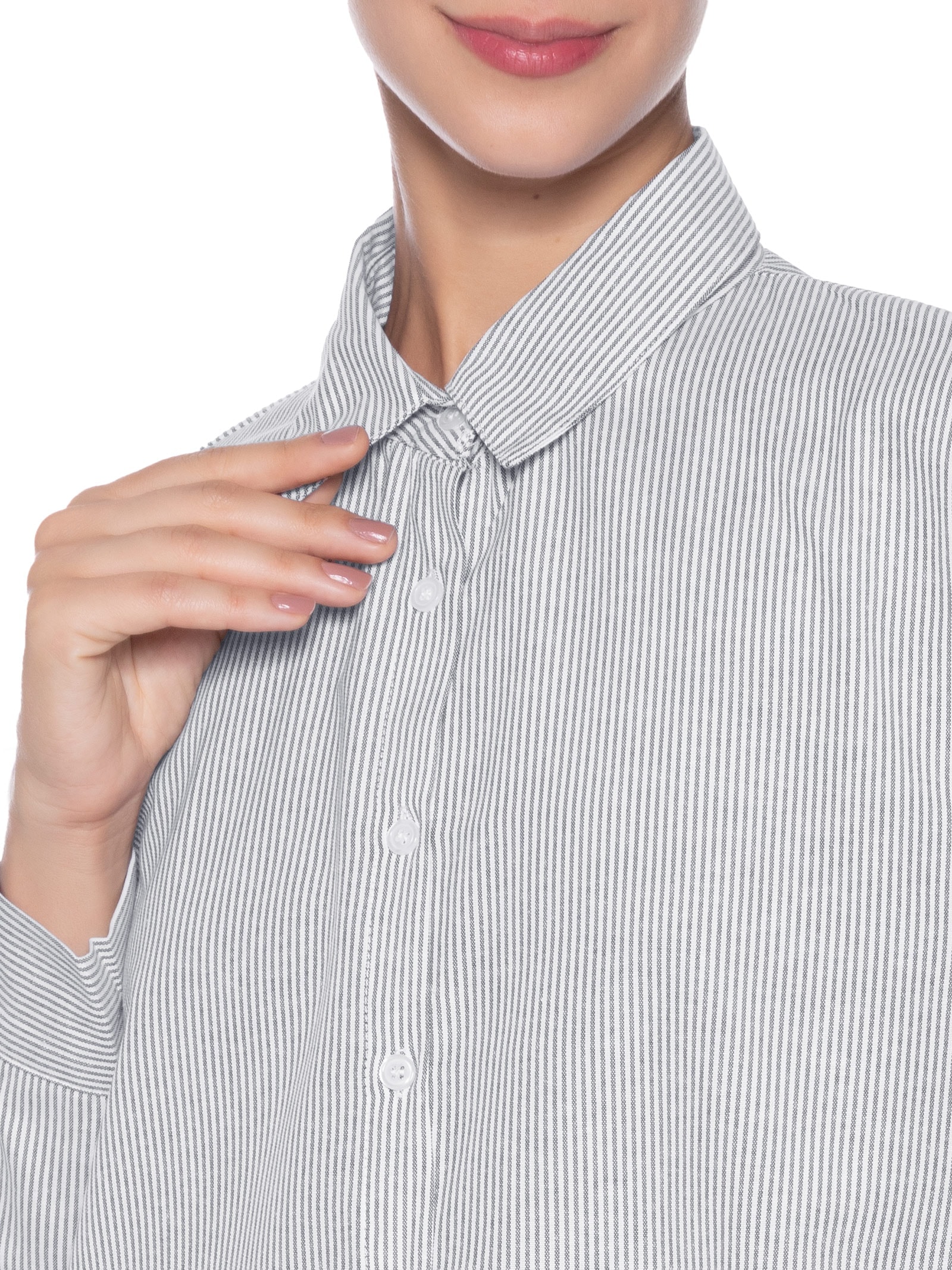 Conjunto Feminino Listrado Camisa E Calça Preto Basiq