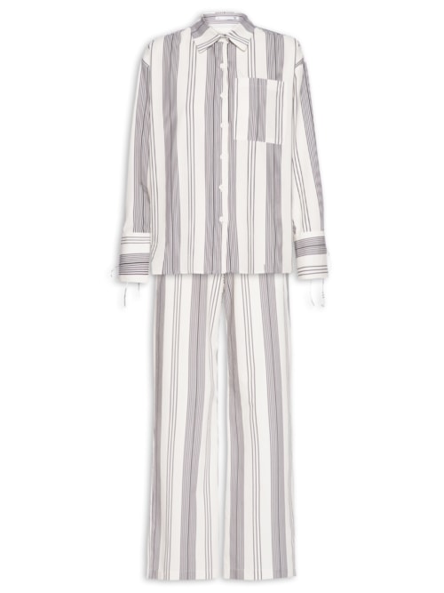 Conjunto Feminino Listrado – Off White