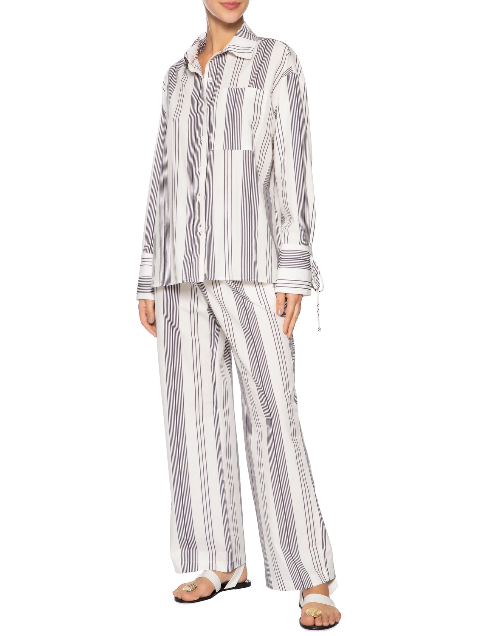 Conjunto Feminino Listrado Off White '2Essential