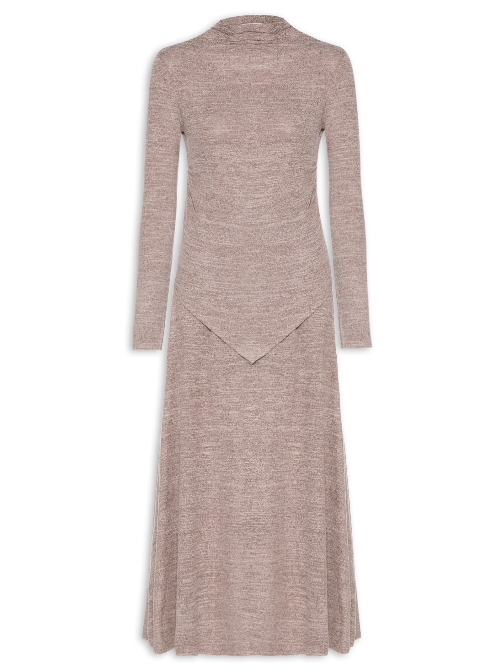 Conjunto Feminino Malha Blusa Manga Longa Marrom    Basiq