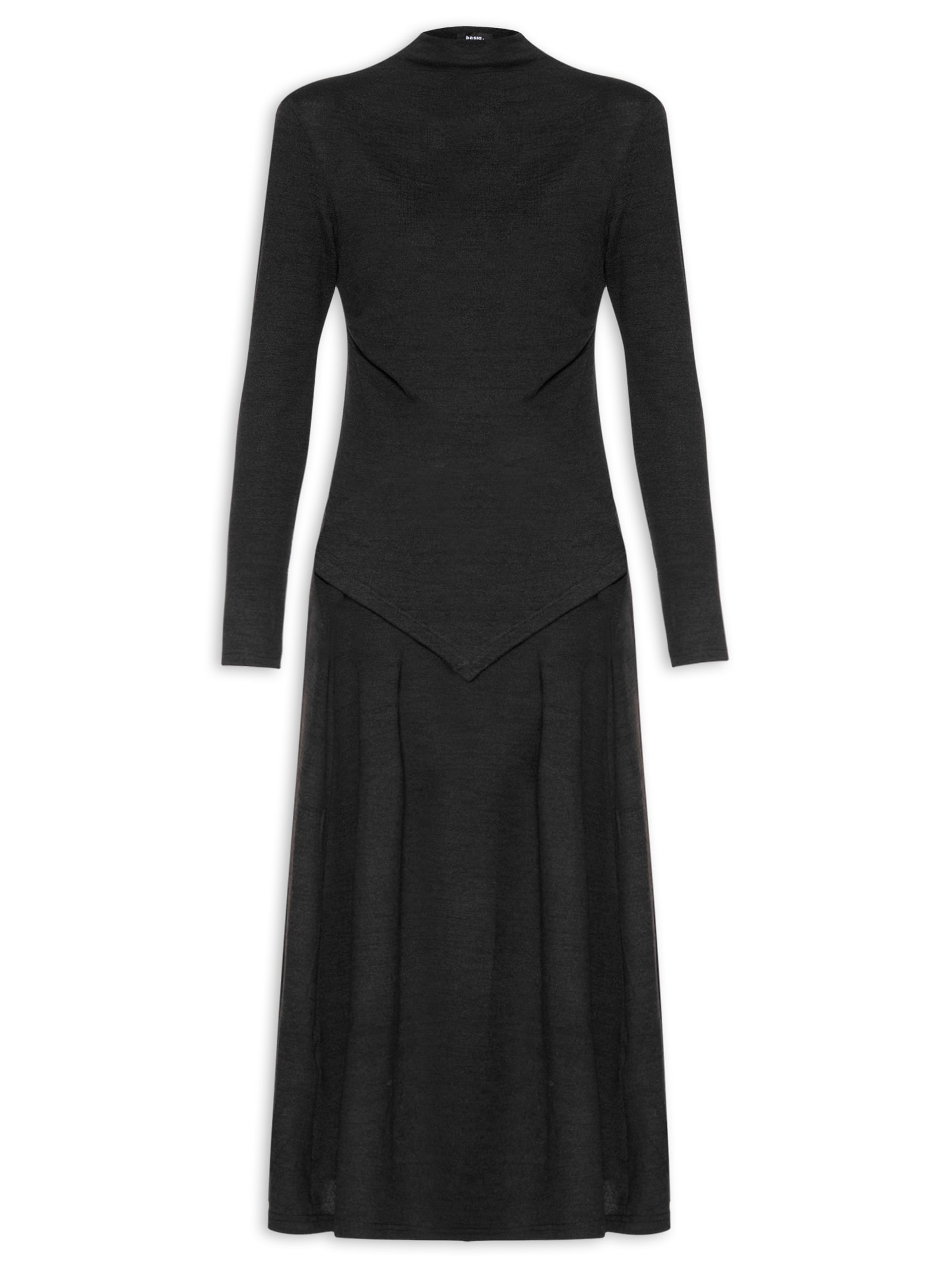 Conjunto Feminino Malha Blusa Manga Longa Preto Basiq