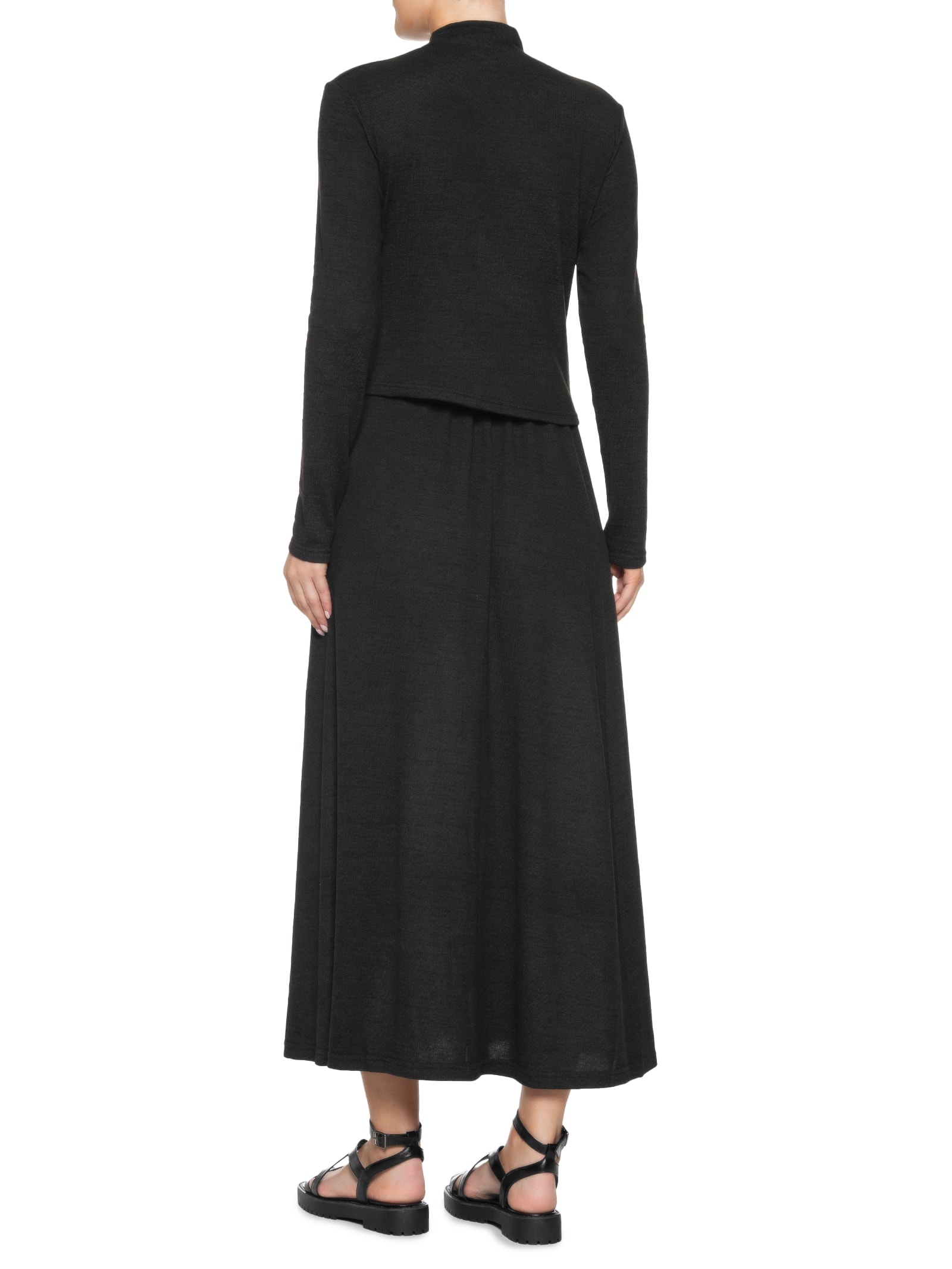 Conjunto Feminino Malha Blusa Manga Longa Preto Basiq