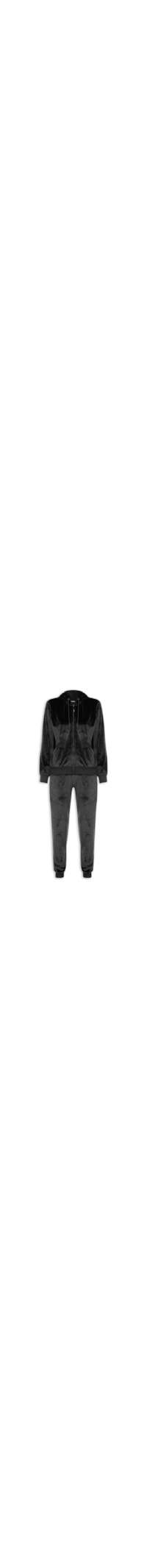 Conjunto Feminino Moletom Casaco E Calça - Preto