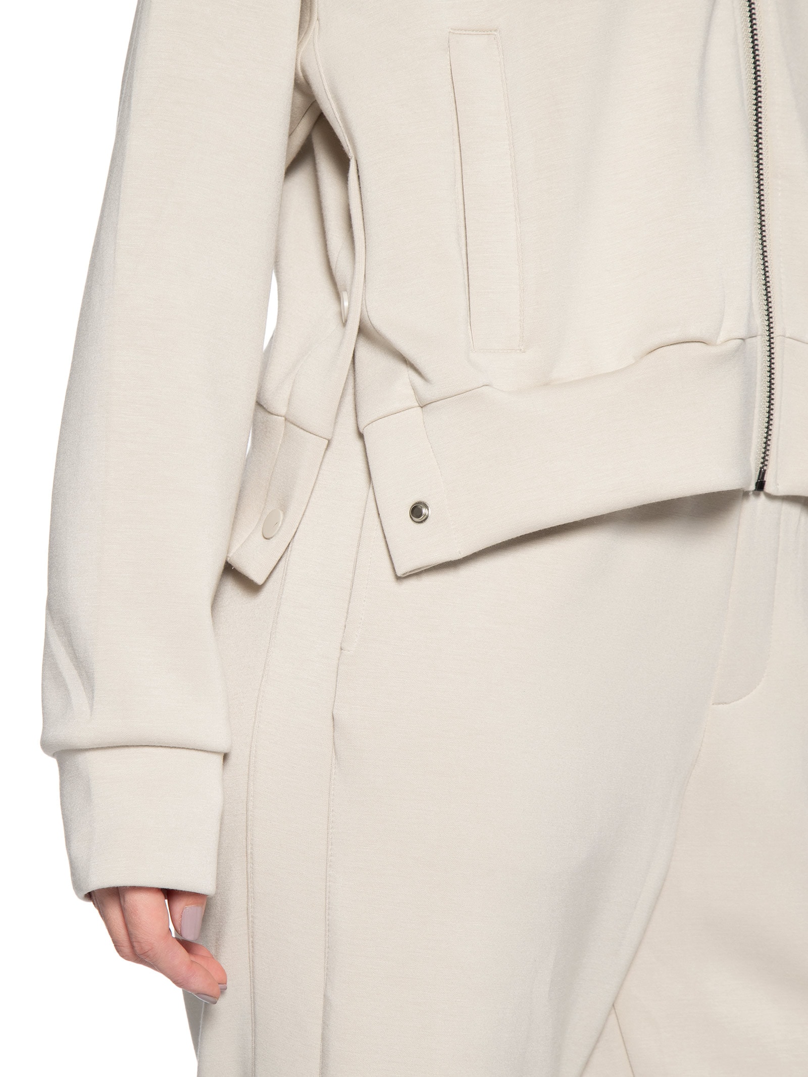 Conjunto Feminino Moletom Comfy Com Botões Bege Basiq