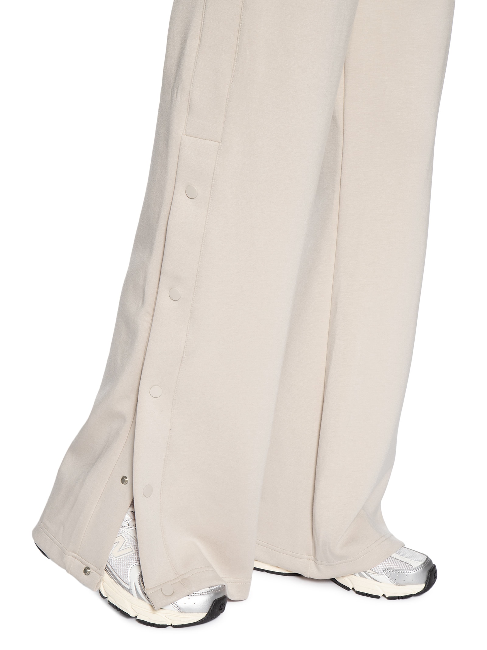 Conjunto Feminino Moletom Comfy Com Botões Bege Basiq