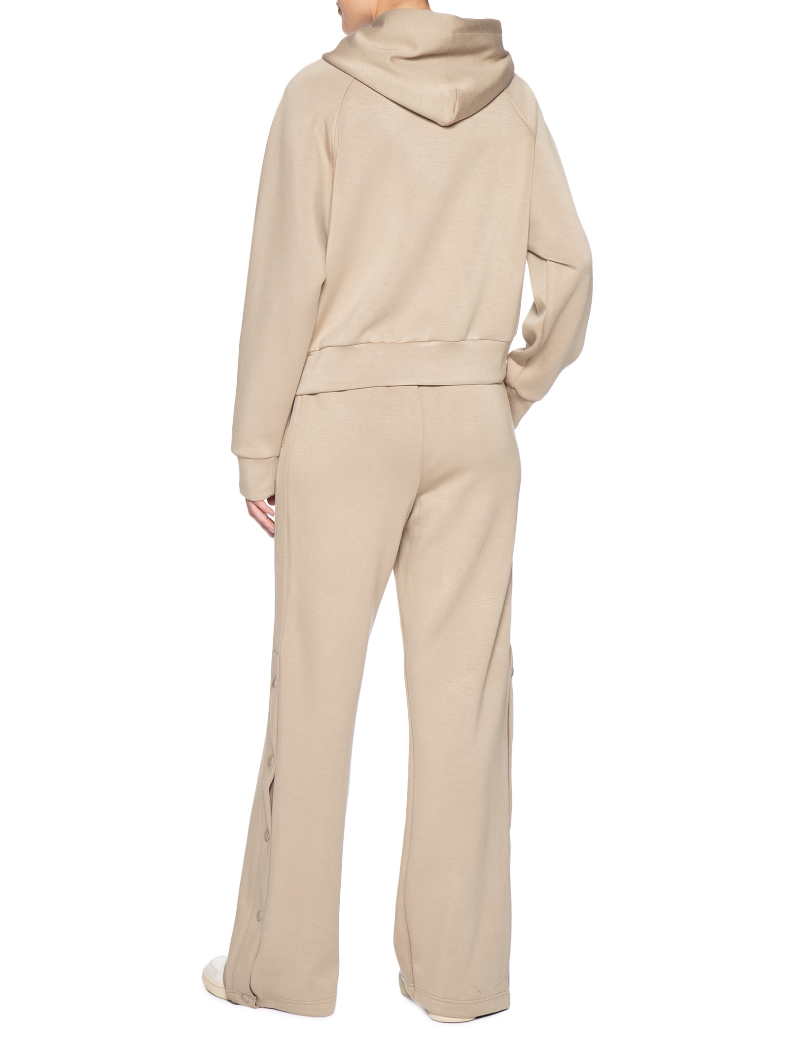 Conjunto Feminino Moletom Comfy Com Botões Bege Basiq