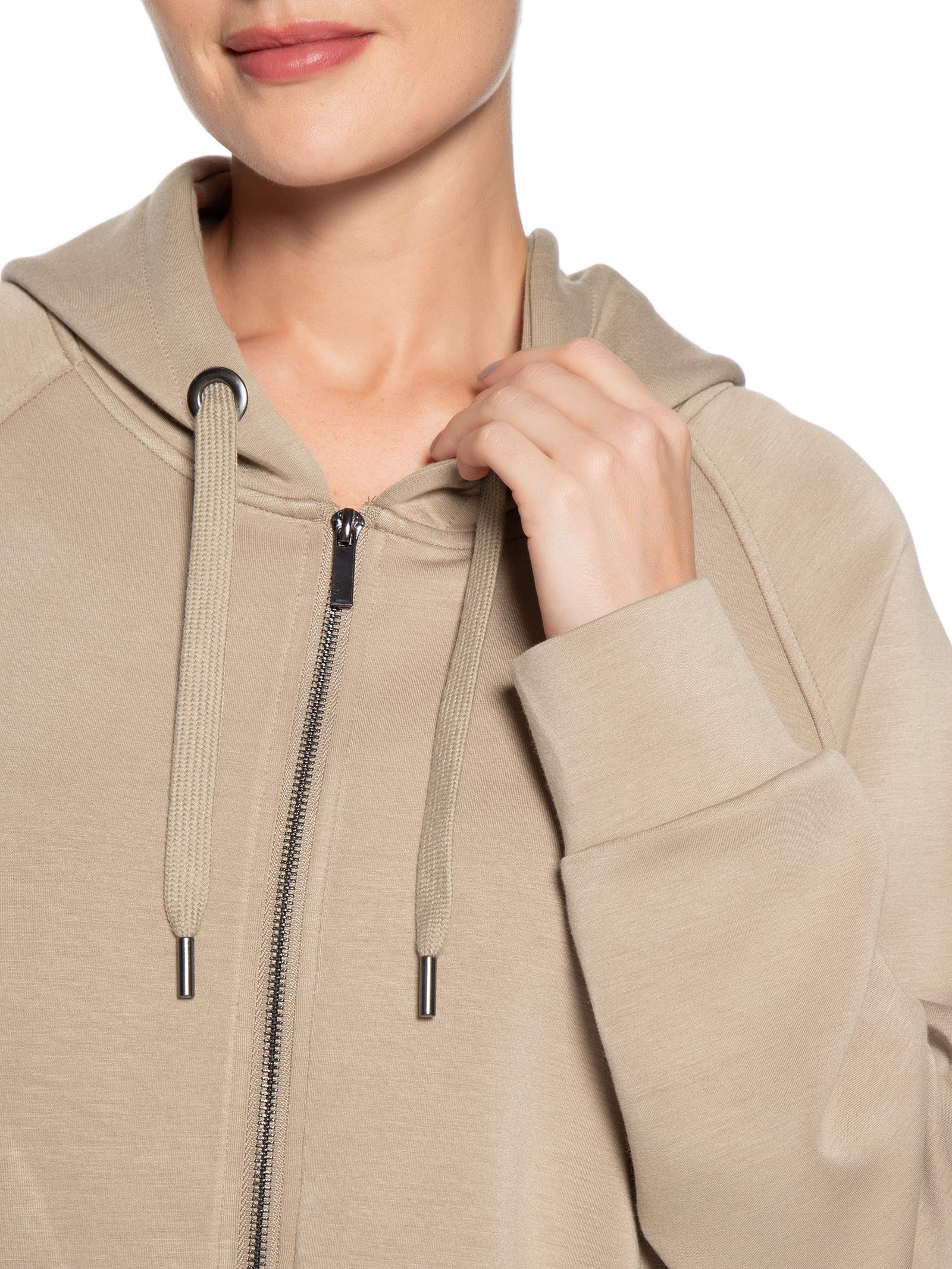 Conjunto Feminino Moletom Comfy Com Botões Bege Basiq