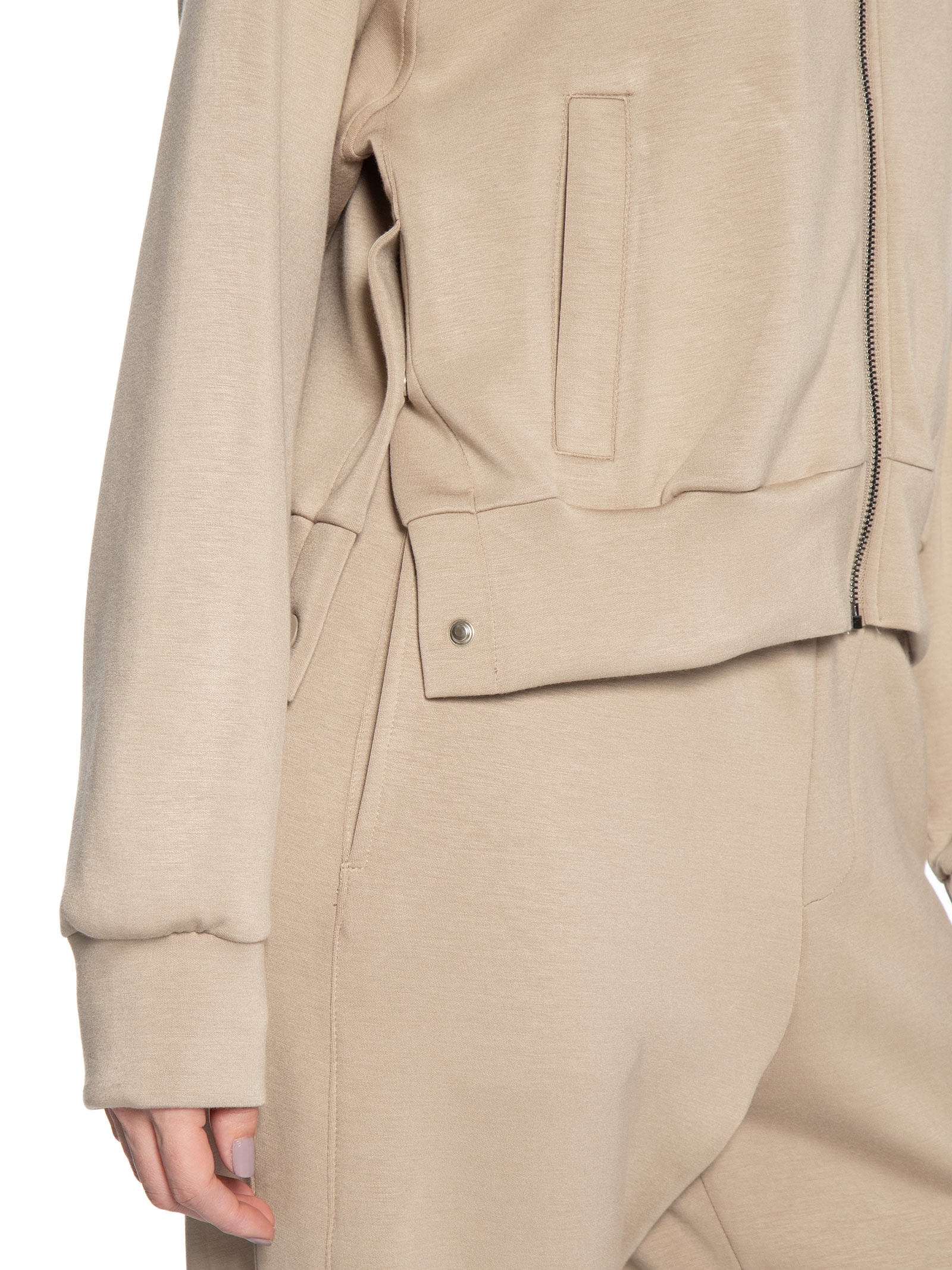 Conjunto Feminino Moletom Comfy Com Botões Bege Basiq