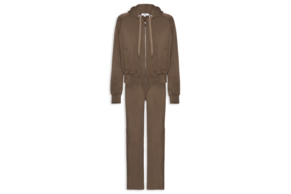 Conjunto Feminino Moletom Comfy Com Botões - Marrom