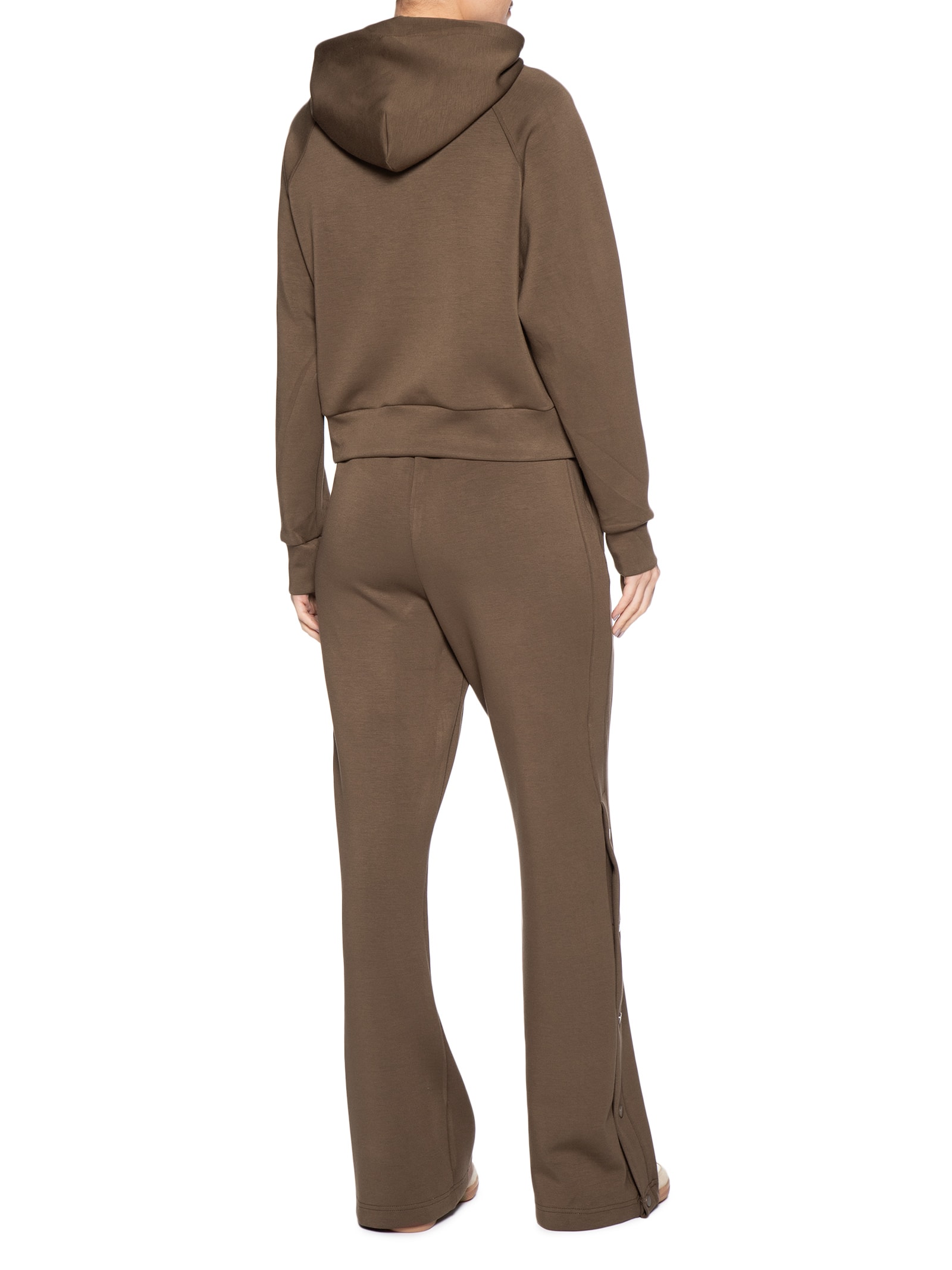 Conjunto Feminino Moletom Comfy Com Botões Marrom Basiq