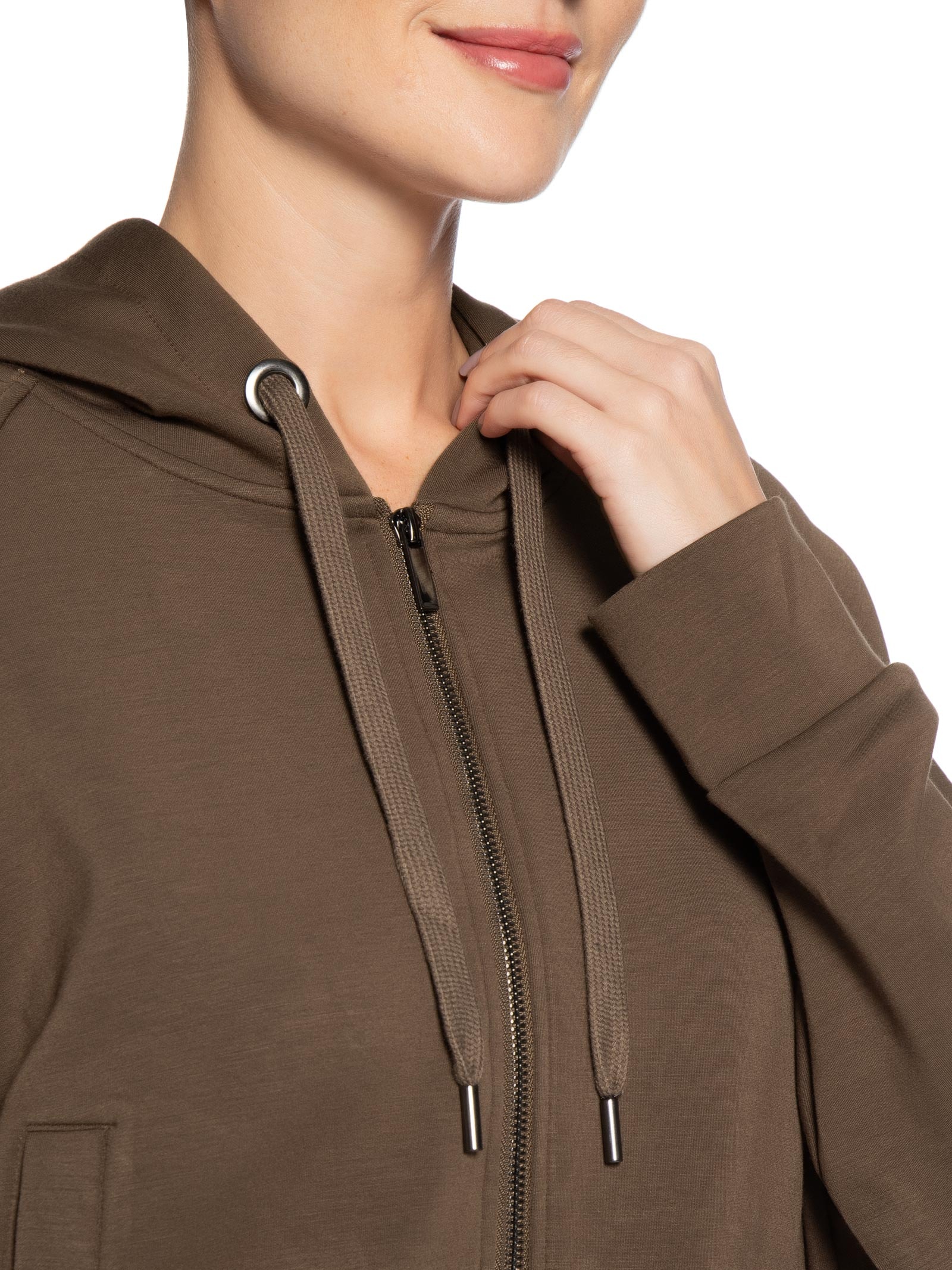 Conjunto Feminino Moletom Comfy Com Botões Marrom Basiq