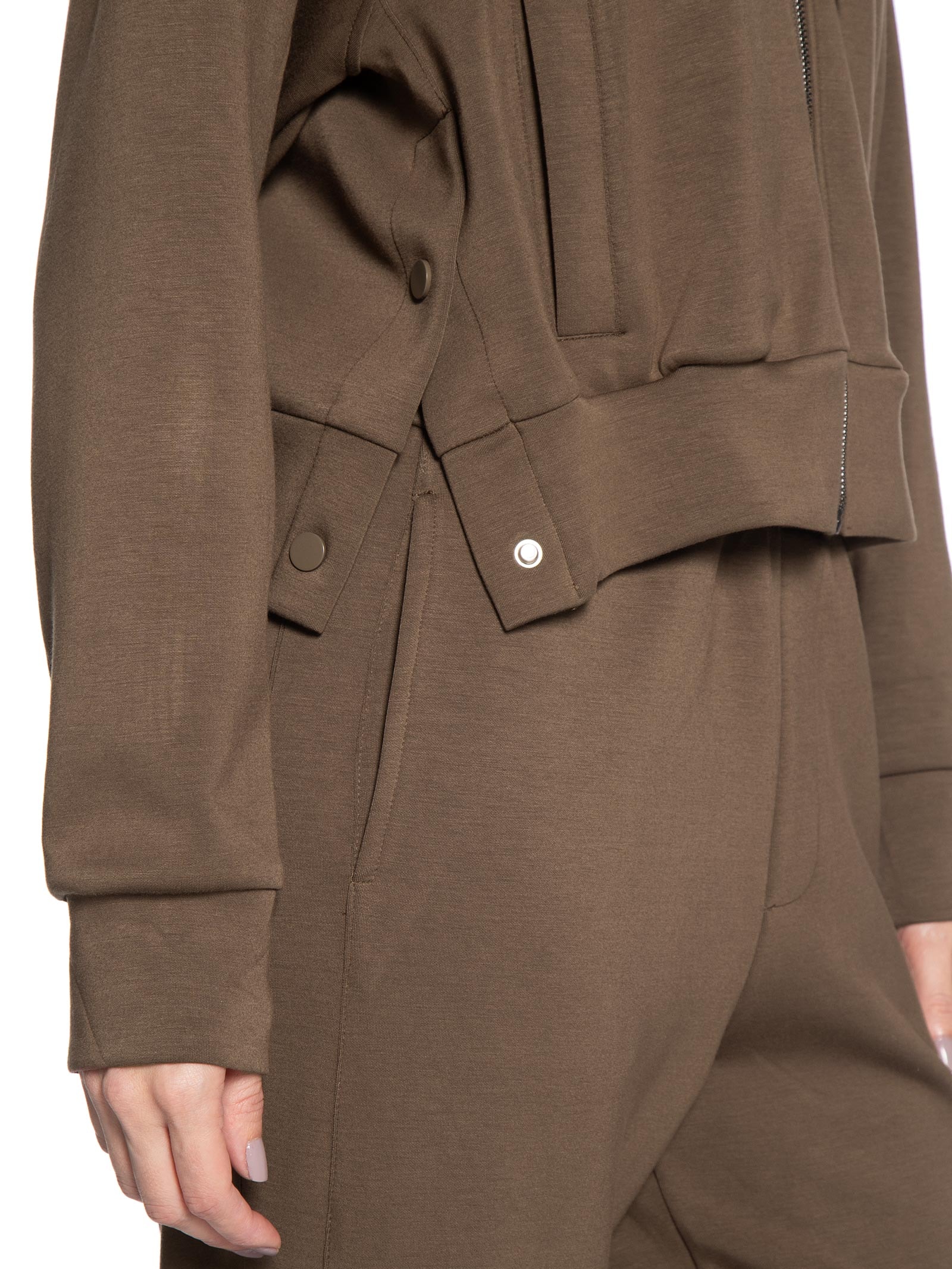 Conjunto Feminino Moletom Comfy Com Botões Marrom Basiq