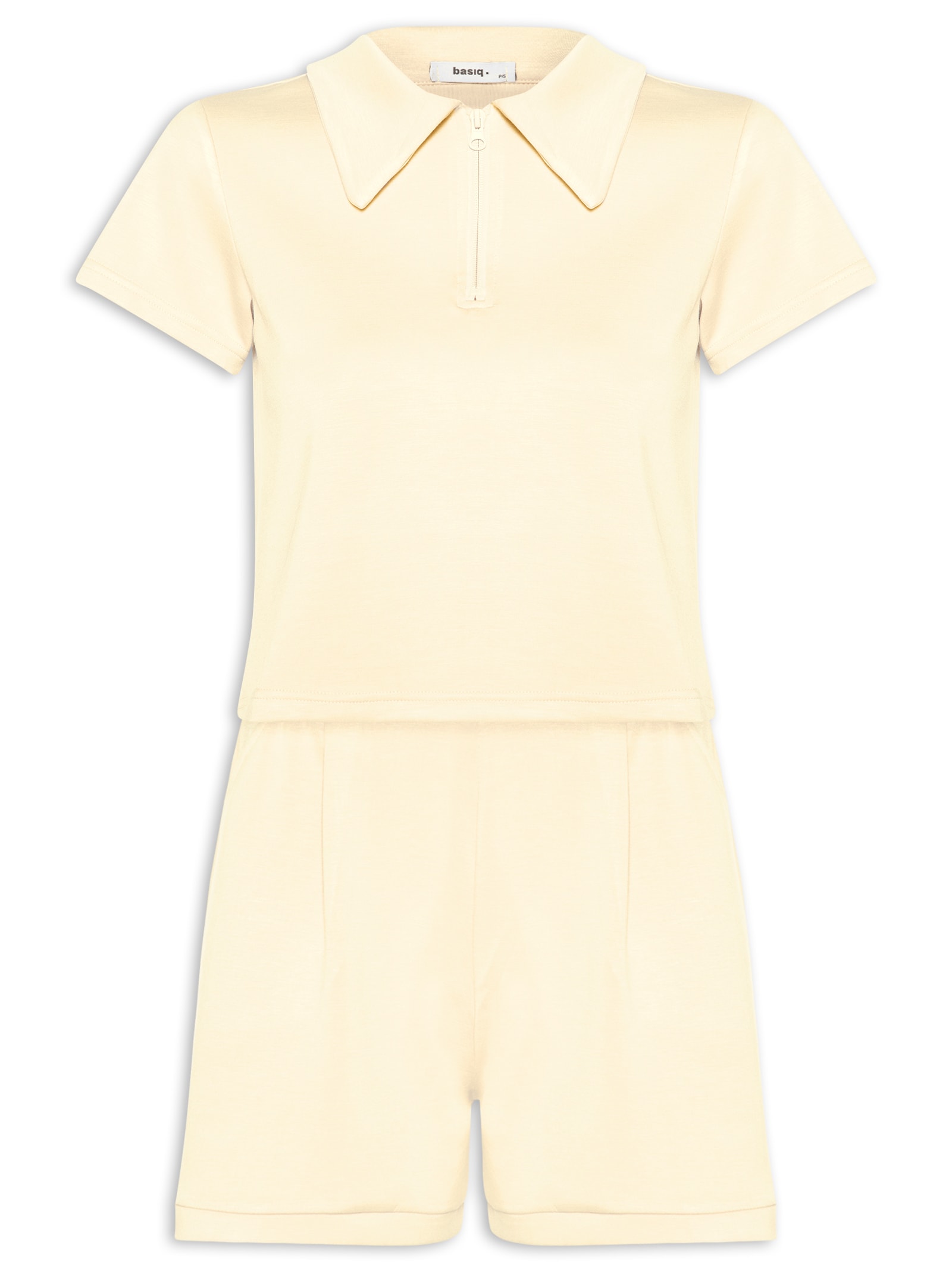 Conjunto Feminino Polo e Short Comfy Amarelo Basiq