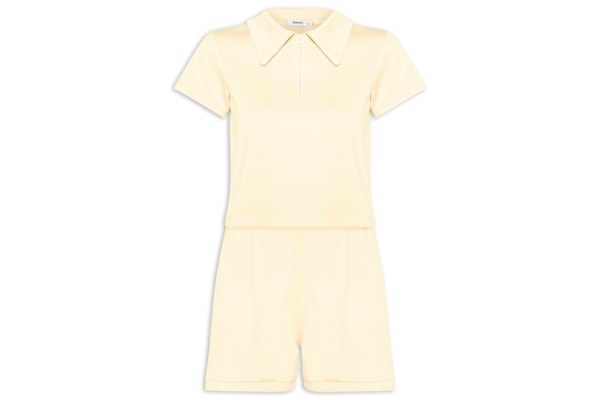 Conjunto Feminino Polo e Short Comfy - Amarelo