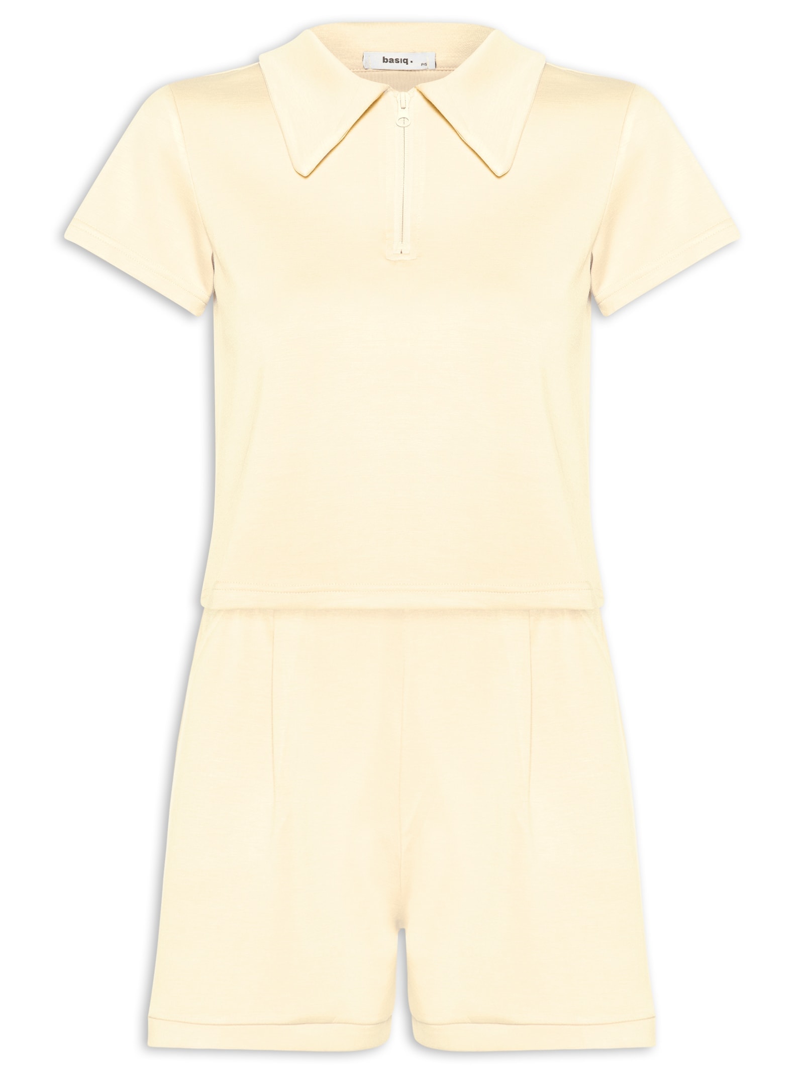 Conjunto Feminino Polo e Short Comfy Amarelo Basiq