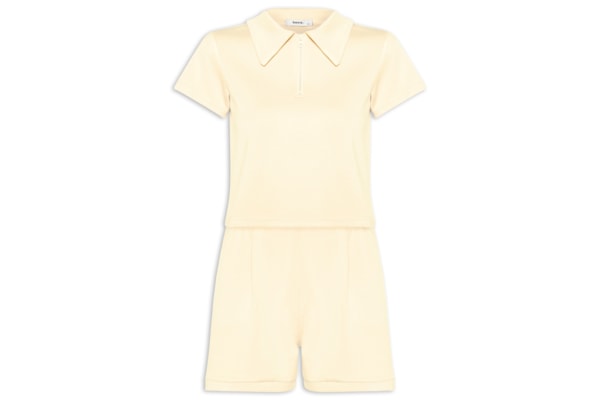 Conjunto Feminino Polo e Short Comfy - Amarelo