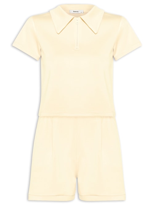 Conjunto Feminino Polo e Short Comfy - Amarelo