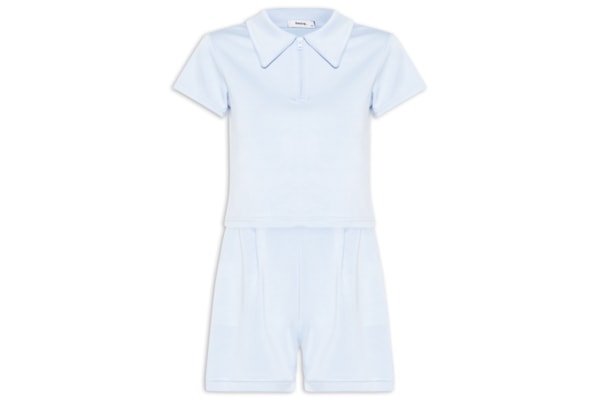 Conjunto Feminino Polo e Short Comfy - Azul