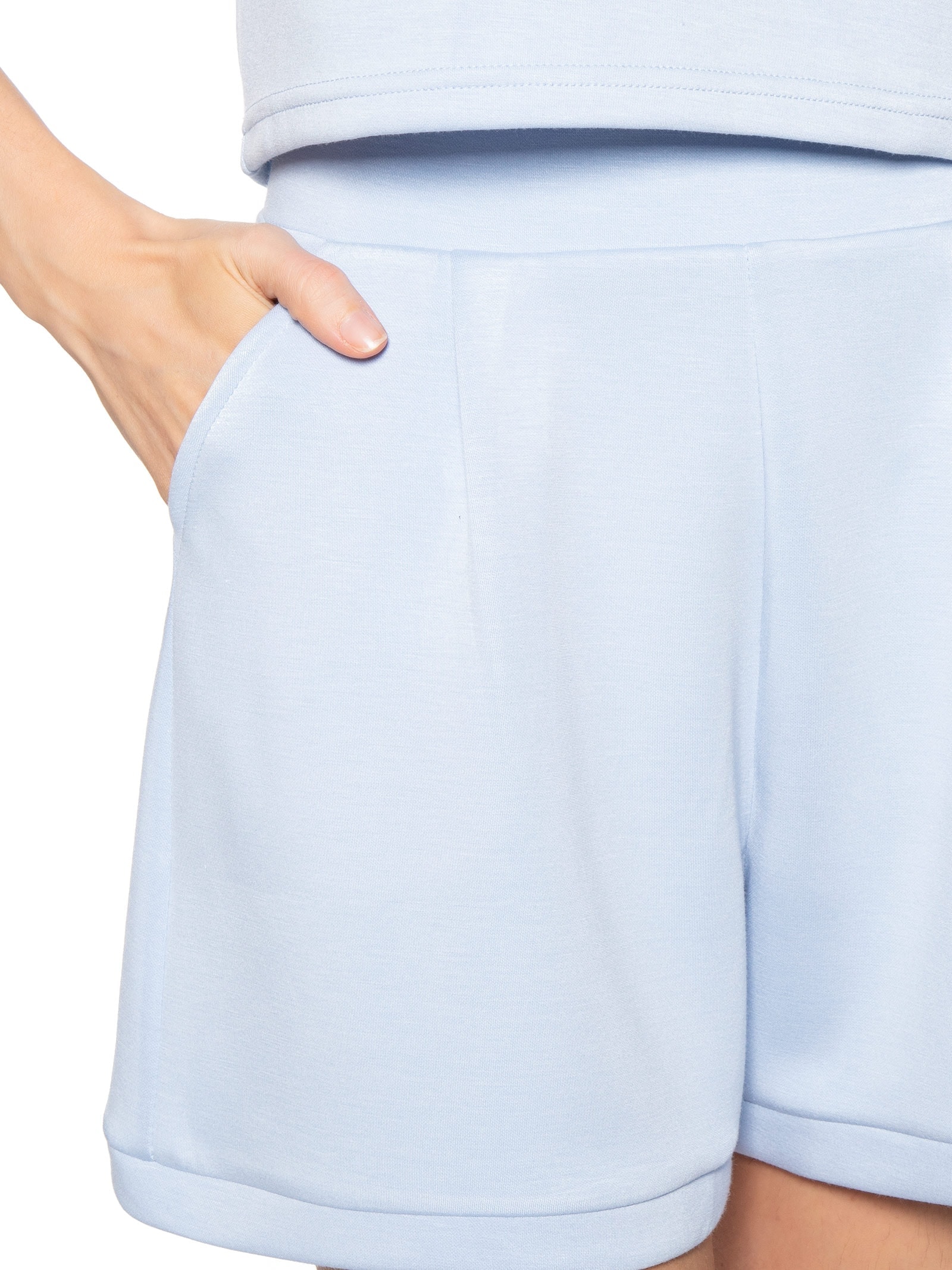 Conjunto Feminino Polo e Short Comfy Azul Basiq