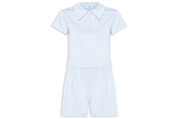Conjunto Feminino Polo e Short Comfy - Azul