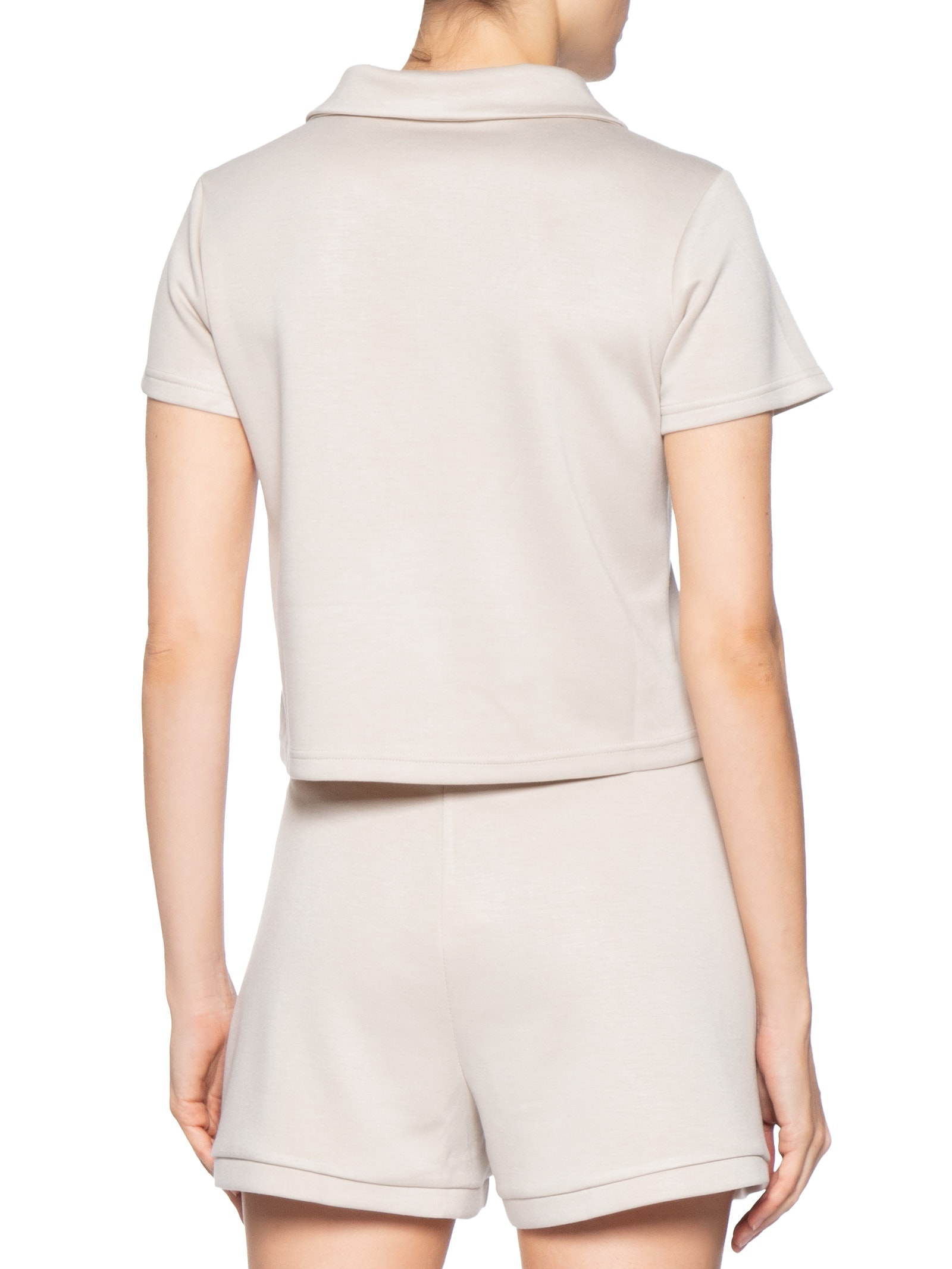 Conjunto Feminino Polo e Short Comfy Bege Basiq