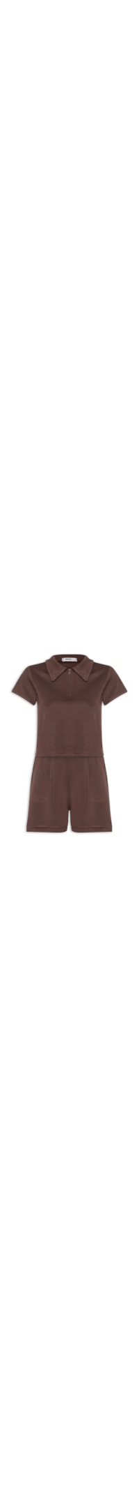 Conjunto Feminino Polo e Short Comfy - Marrom