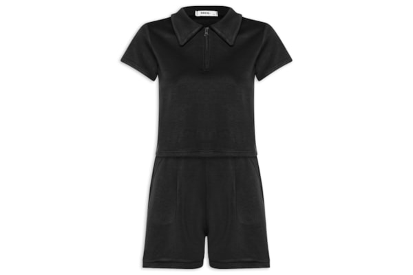 Conjunto Feminino Polo e Short Comfy - Preto