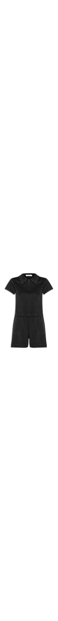 Conjunto Feminino Polo e Short Comfy - Preto