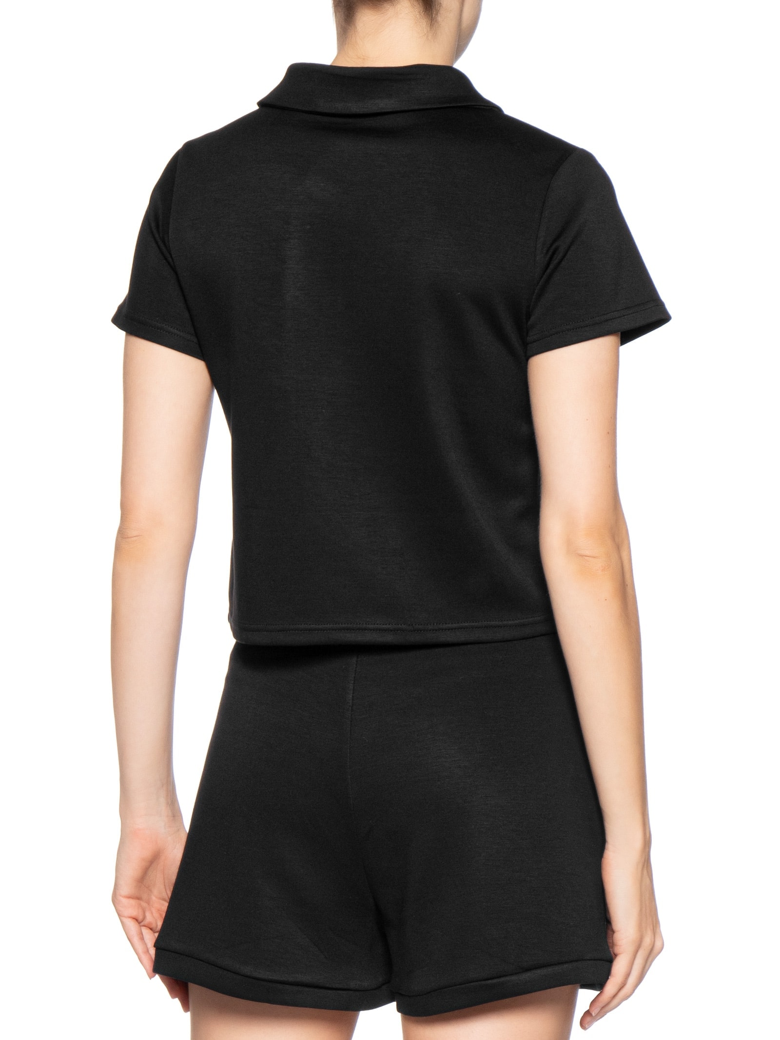Conjunto Feminino Polo e Short Comfy Preto Basiq