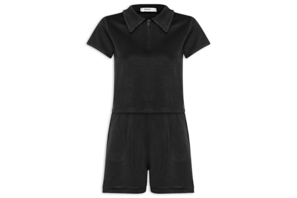 Conjunto Feminino Polo e Short Comfy - Preto