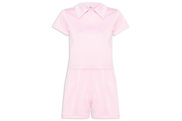 Conjunto Feminino Polo e Short Comfy - Rosa