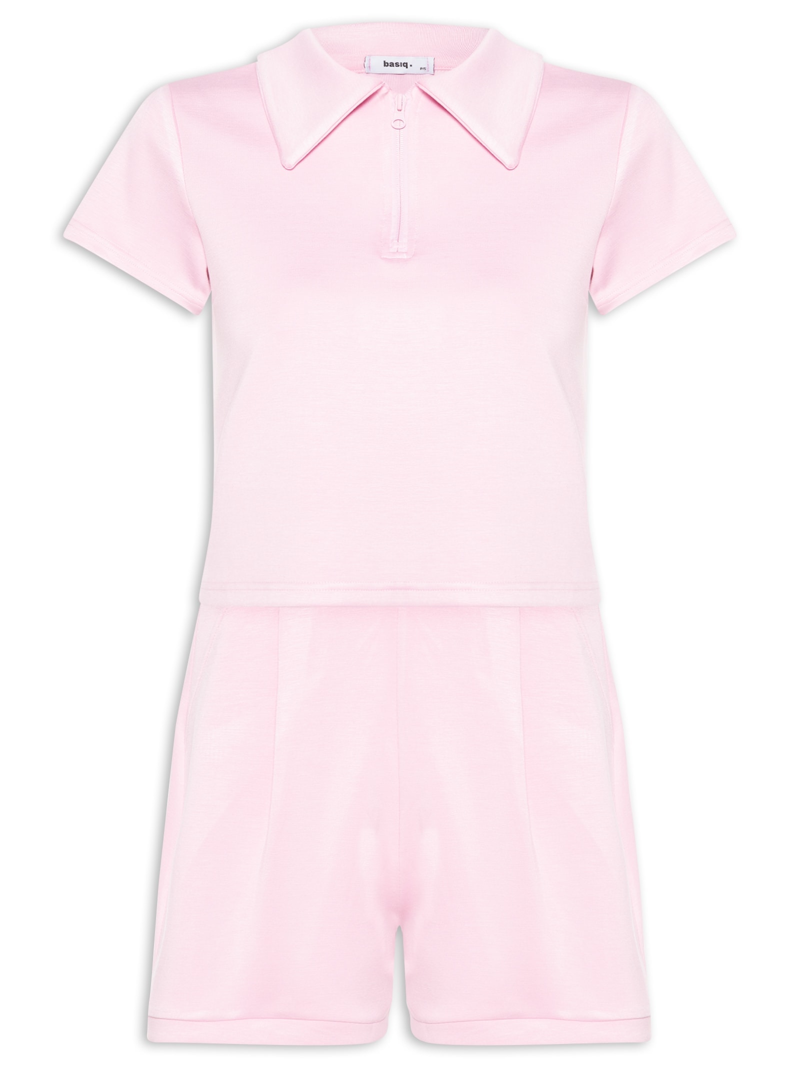 Conjunto Feminino Polo e Short Comfy Rosa Basiq