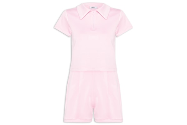 Conjunto Feminino Polo e Short Comfy - Rosa