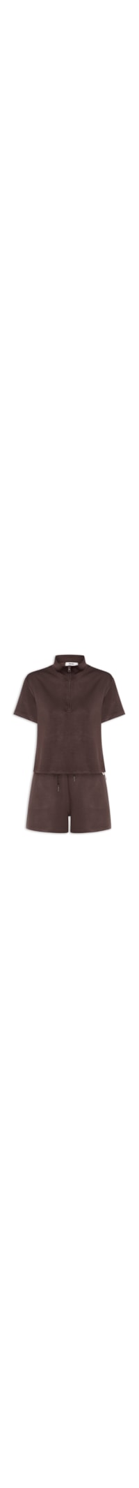 Conjunto Feminino Polo E Shorts - Marrom