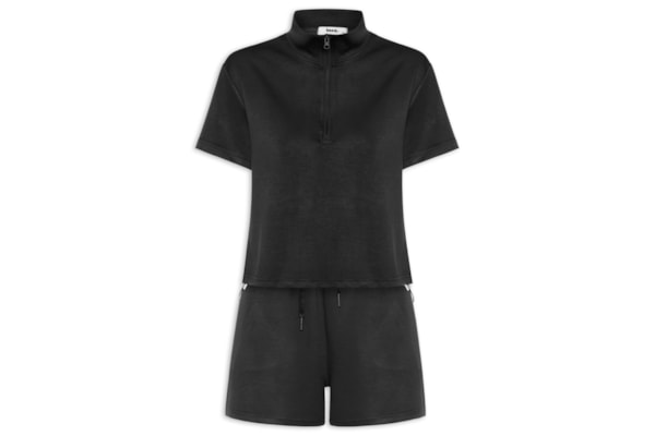 Conjunto Feminino Polo E Shorts - Preto