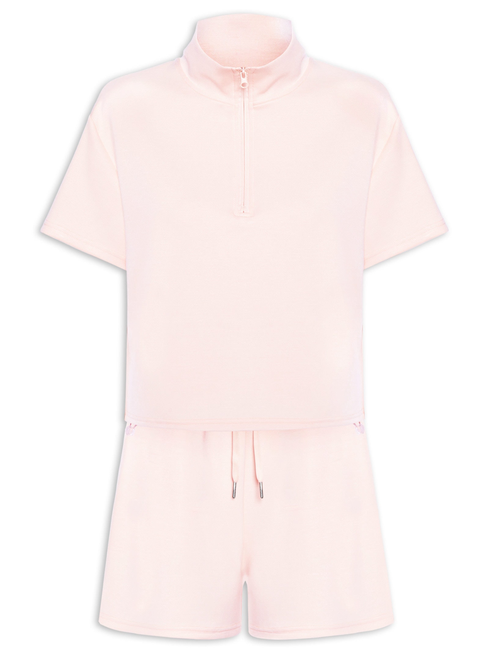 Conjunto Feminino Polo E Shorts Rosa Basiq
