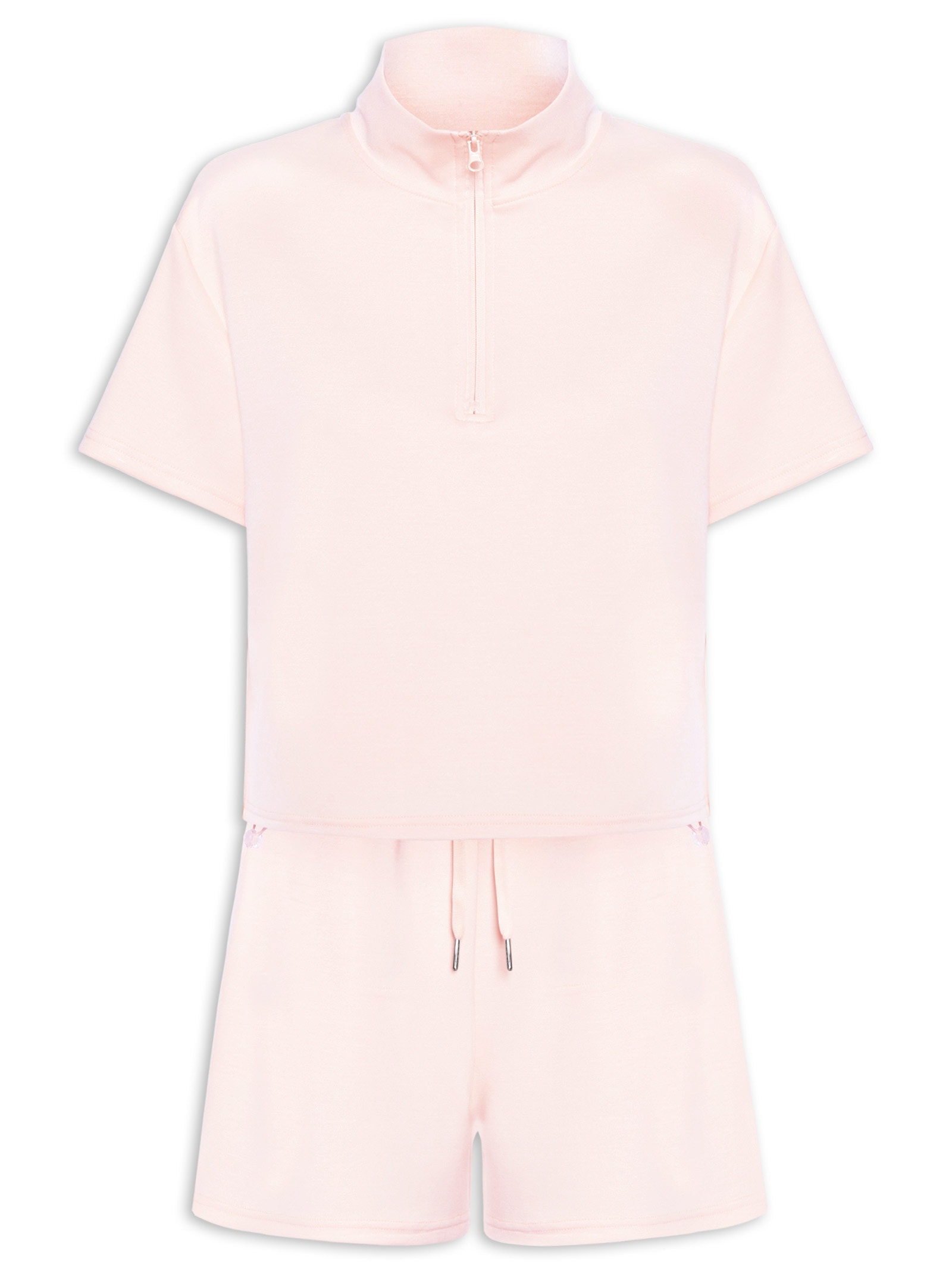 Conjunto Feminino Polo E Shorts Rosa Basiq