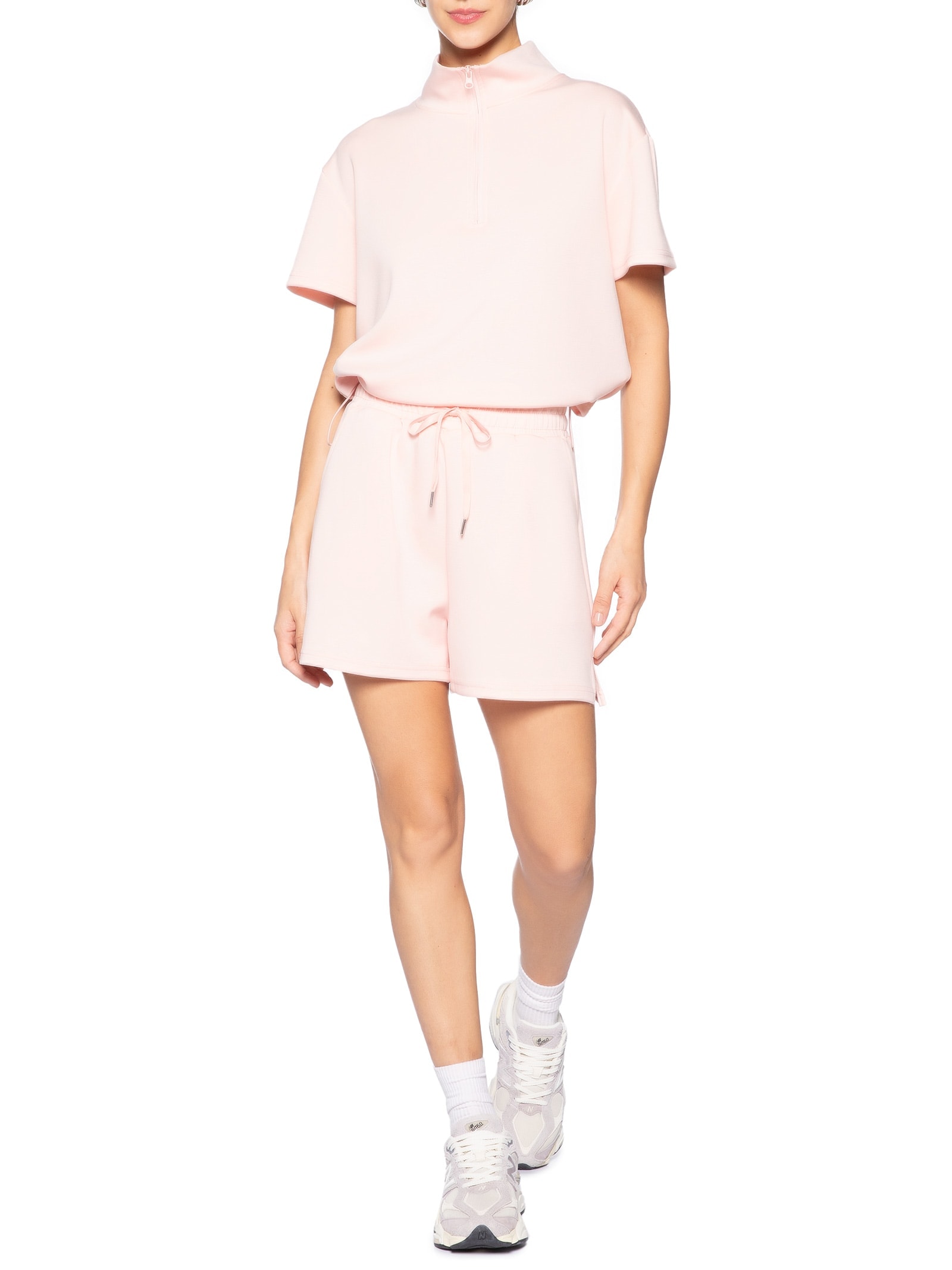 Conjunto Feminino Polo E Shorts Rosa Basiq