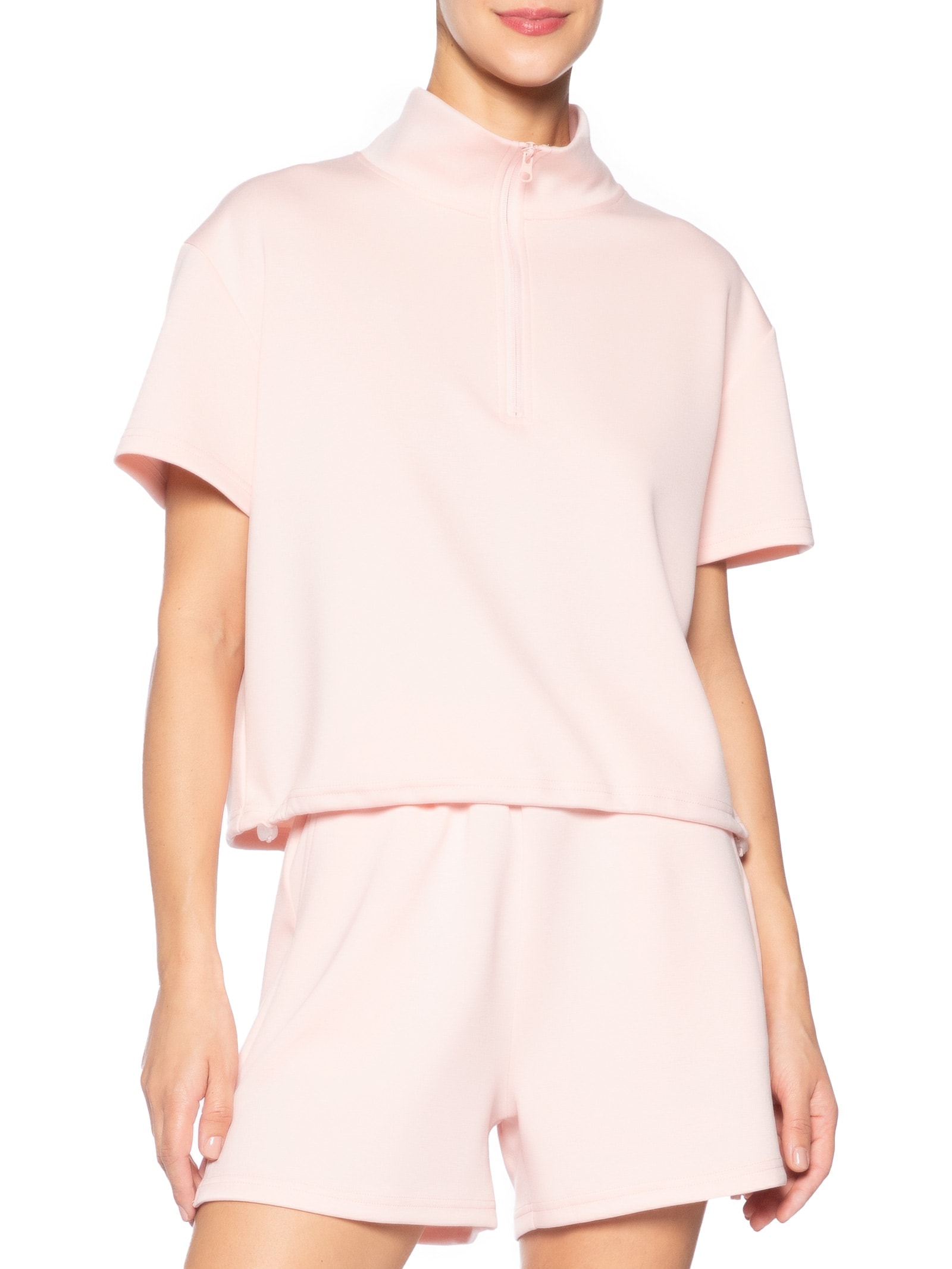 Conjunto Feminino Polo E Shorts Rosa Basiq