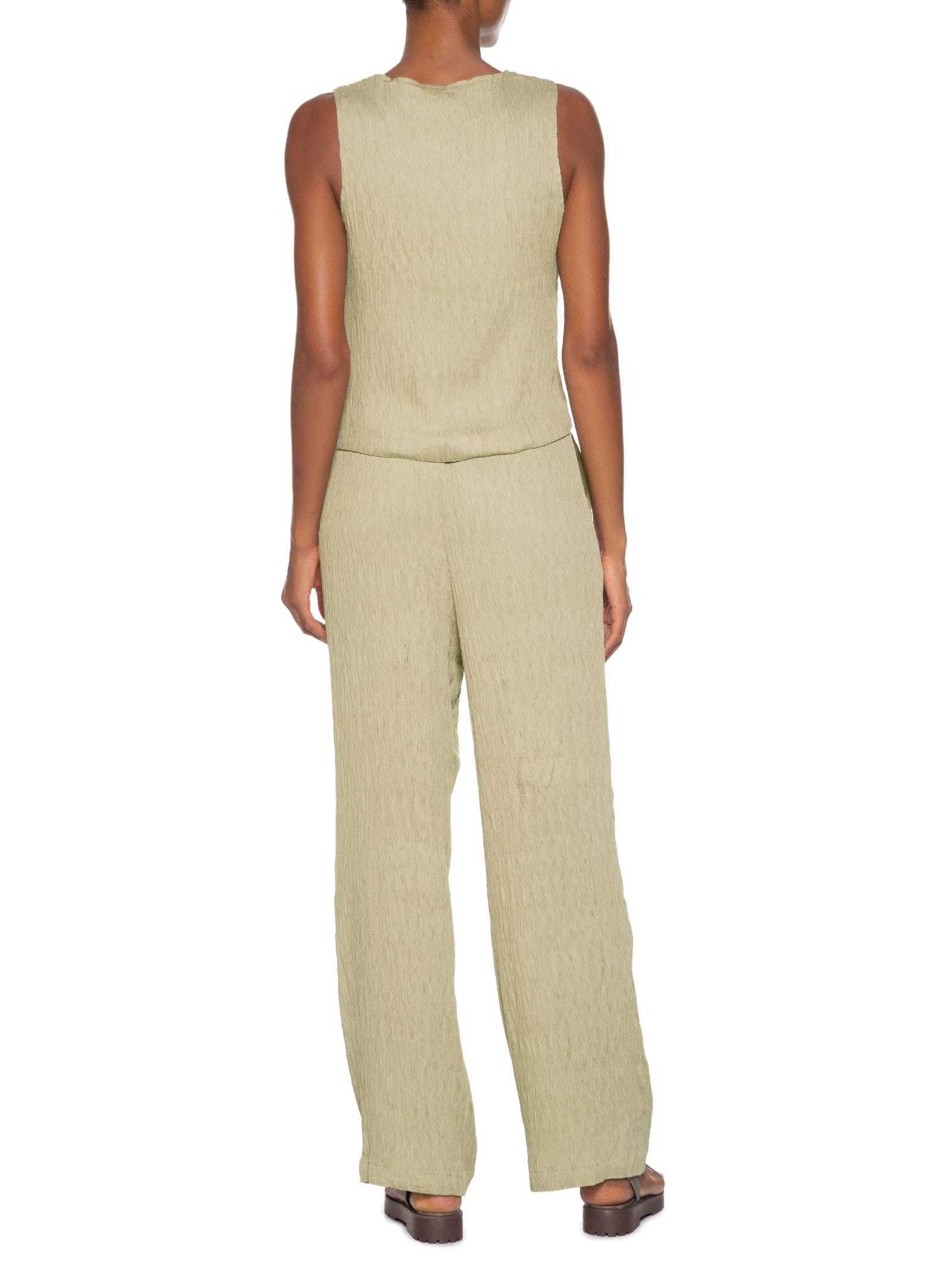 Conjunto Feminino Regata Amarração Calça Reta Verde Basiq